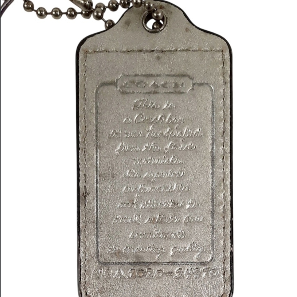 Authentic Extra Large Coach Metallic Gray Leather… - image 3